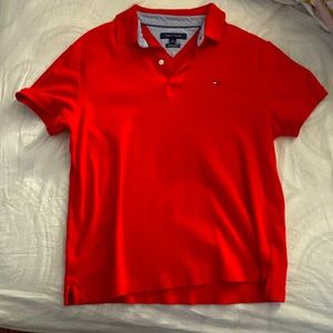 Red Tommy Hilfiger short sleeved polo